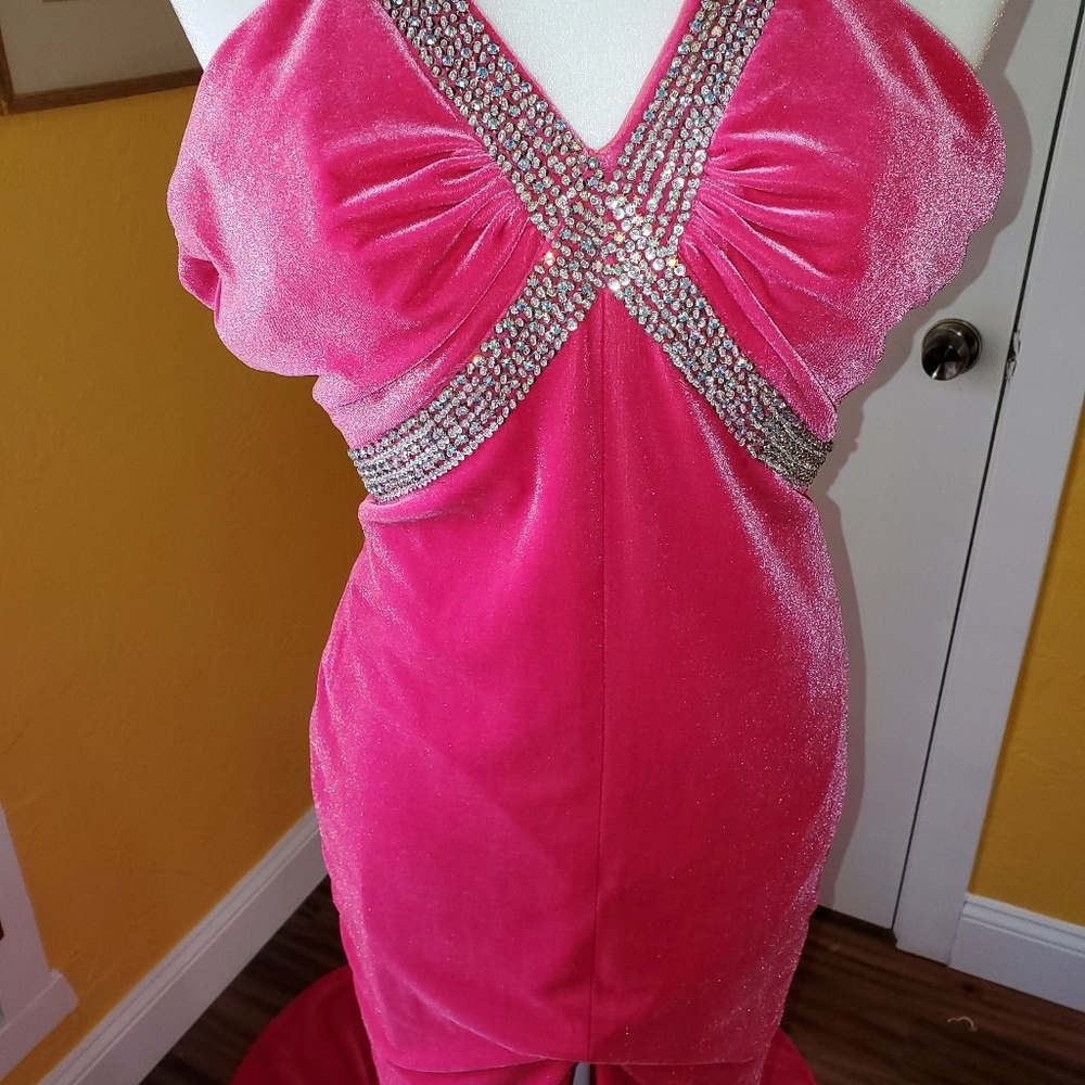 NWT velvet designer gown